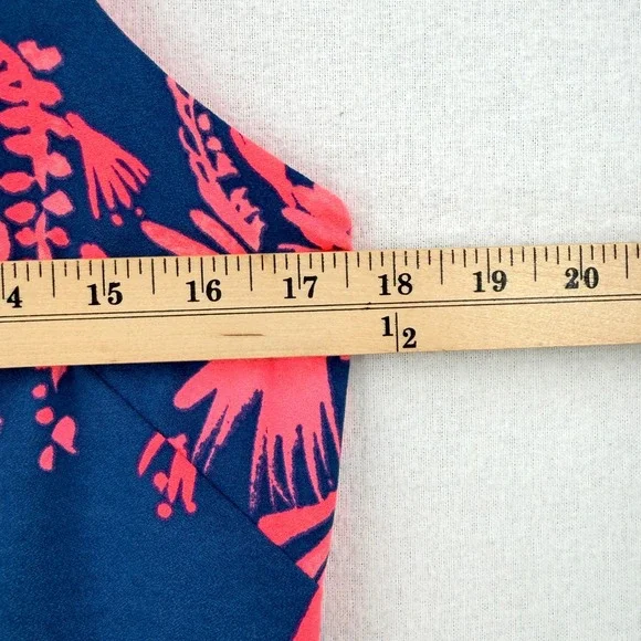 LILLY PULITZER Donna Romper Women 4 Indigo Night Caw Blue Pink Parrot Sleeveless - Picture 12 of 16
